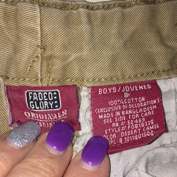 Faded Glory Other - Boys khaki cargo shorts adjustable waist